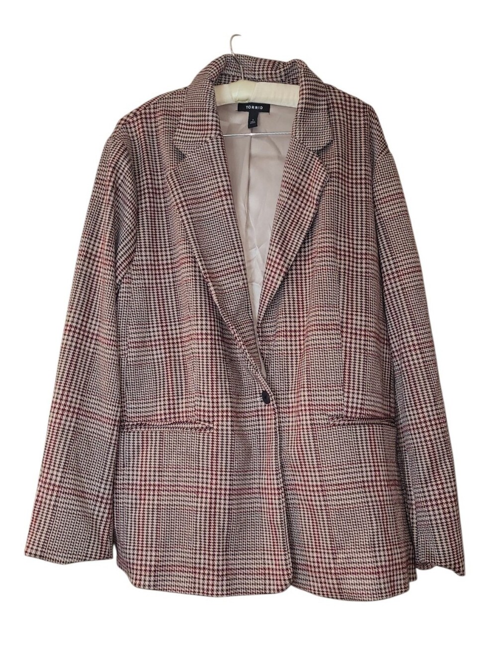 Torrid 1 Houndstooth Brown Blazer Jacket 1X